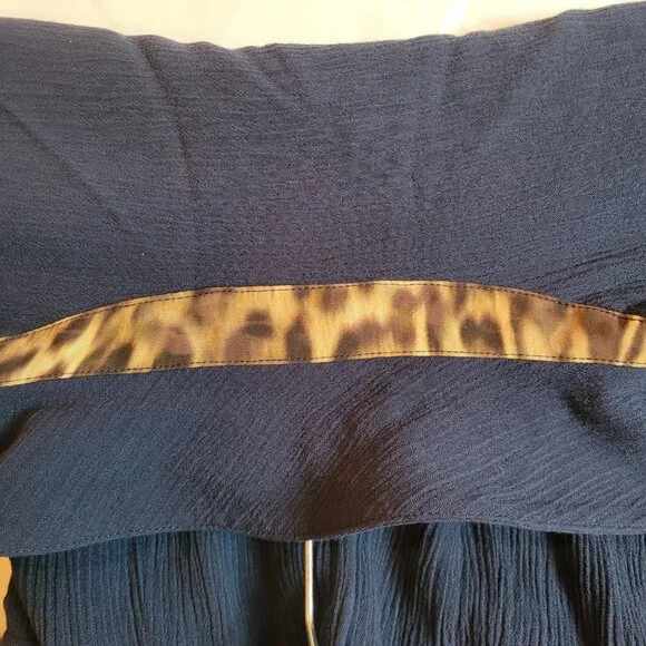 Soft Surroundings Savannah Women's Navy Crinkle Maxi Dress Petite XS - Picture 9 of 13